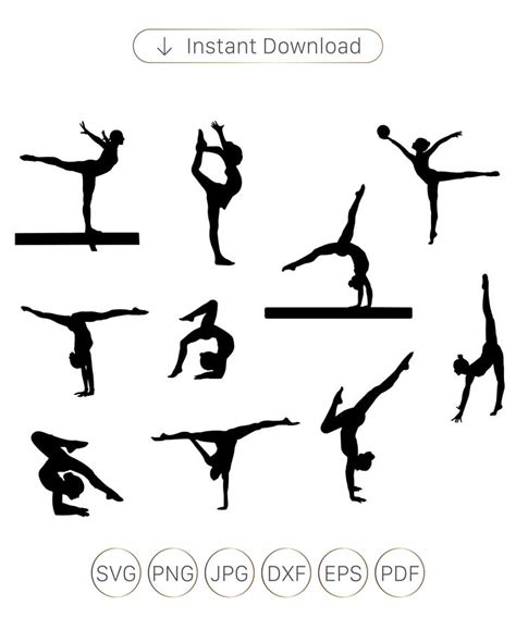 Gymnast Svg Gymnastics Svg Gymnastics Silhouette Gymnastics Digital