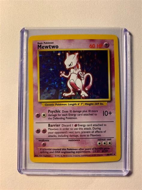Mewtwo Pokemon Holofoil Base Set Rare Pokemon Card Real Card Etsy