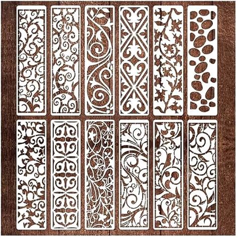 12 Pieces Border Stencils For Painting Leaf Stencil Template Reusable