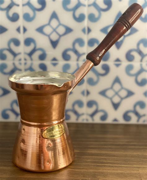 Copper Greek coffee pot / briki with two coffee cups - 240ml – Grecian