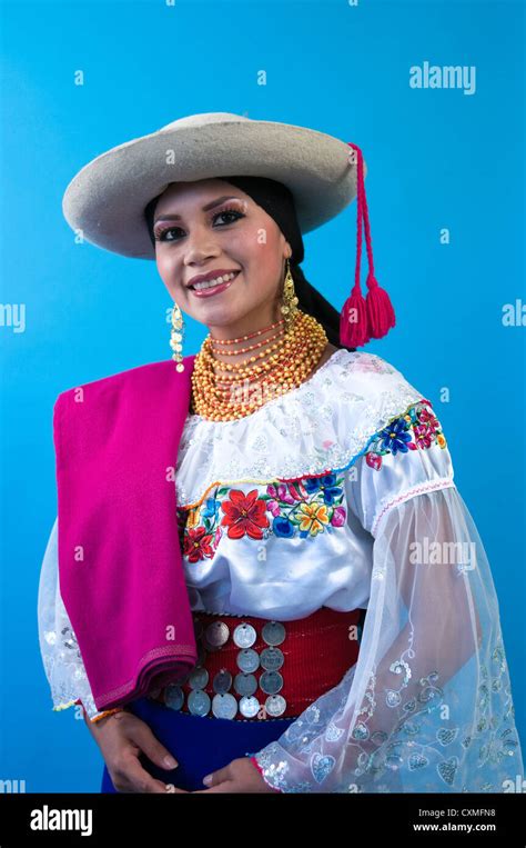 Imbabura Woman During The Feast Of Corazas And Pendoneros Stock Photo