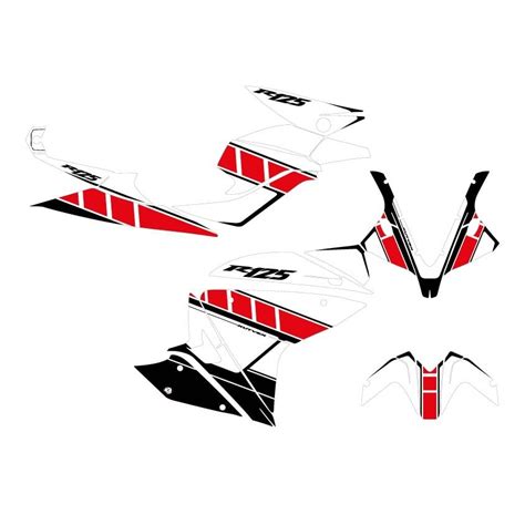 Kit déco Kutvek brillant Vintage Rouge Yamaha YZF R 125 08 13 Pièces