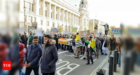 Kashmir Protest In London Fails To Breach India House Barricades Times Of India