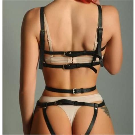 Sexy érotique cuir corps harnais Lingerie Bondage fétiche fesses bas jouets sexuels pour femme