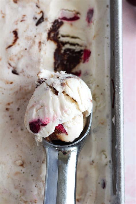 Cherry Cheesecake Hot Fudge Swirled Ice Cream One Girl One Kitchen
