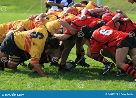 Rugby Scrum Editorial Photo Image Of Ball Engaged Teams 54093521