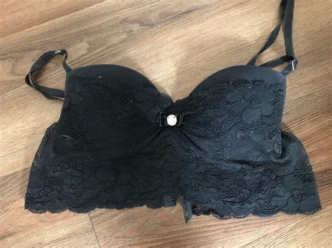 Soutian De Renda Preta Lingerie Feminina Victorias Secret Usado
