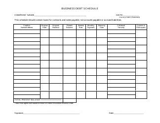 Business Debt Schedule Template Fill Out Sign Online And Download