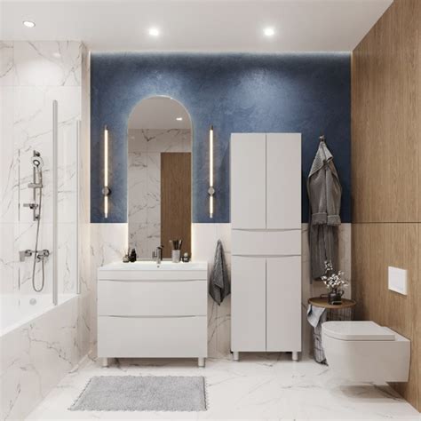 Шкаф-пенал для ванной, Пенал в ванную комнату Атлант 60, 60х35х197 см ...