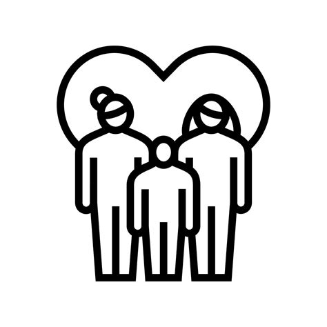 Women Lesbian Same Sex Couple Adoption Line Icon Vector Illustration Vector Art At Vecteezy