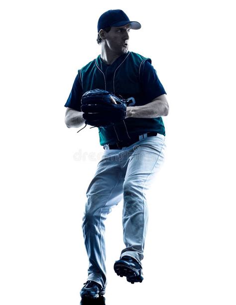 Man Baseball Player Silhouette Isolated Stock Image Image Of