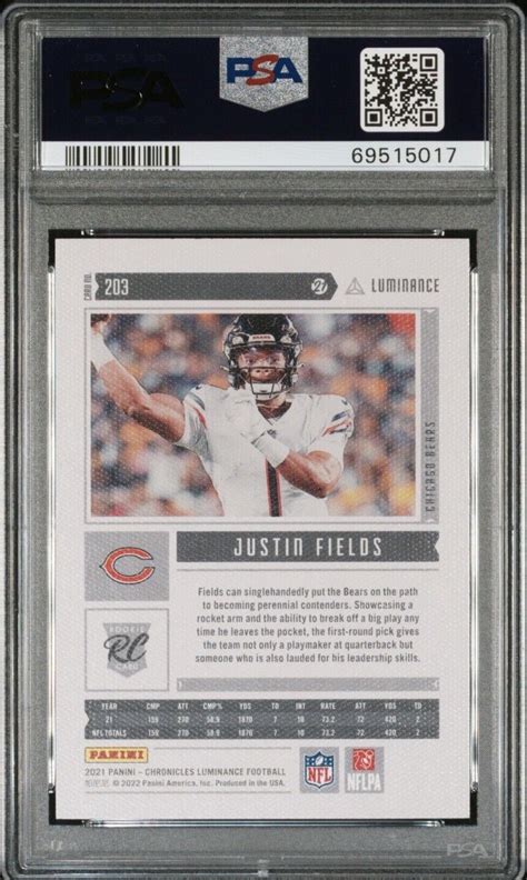 2021 Panini Chronicles Luminance Update Rookies 203 Justin Fields