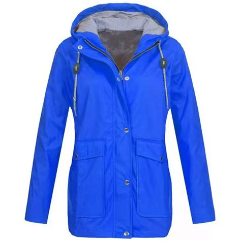 Ntrilkur Rain Jacket Women 2024 Fall Winter Lightweight Waterproof Raincoat Windbreaker Outdoor