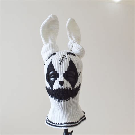 Custom Joker Bunny Ears Ski Mask 3 Holes Crochet Creepy Clown Etsy