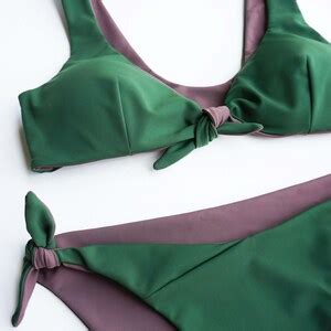 Reversible Bikini Set Xs Size Sustainable Swimwear Etsy