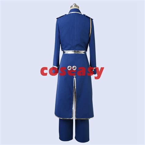 Fullmetal Alchemist Roy Mustang Blue Cosplay Costume Uniform Sakuracos