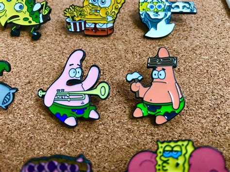 Set Of Spongebob Squarepants Enamel Pins Etsy