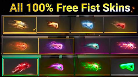 Free Fire All Free Fist Skin Free Fire Fist Collection Legendary