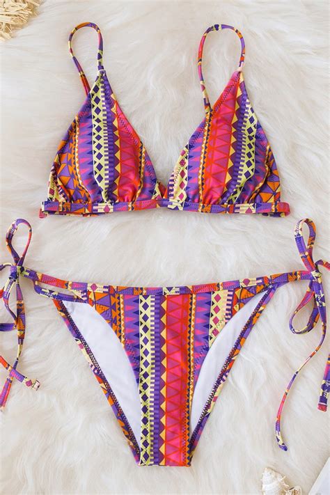 Boho Print Triangle Bikini