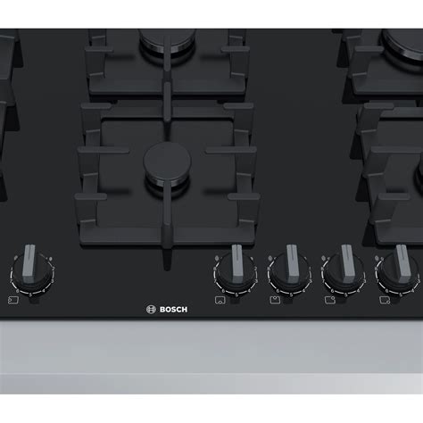 Bosch Serie 6 PPS9A6B90 90 cm Tempered Black Glass Gas Hob - Sinks-Taps.com