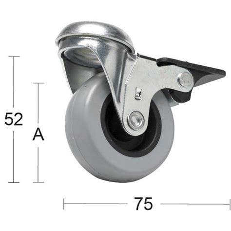 Habo Møbelhjul Drejelig m bremse og centrumhul 50 mm Møbelhjul