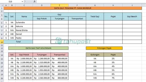 Cara Menghitung Gaji Bersih Di Ms Excel Menggunakan Vlookup Tahupost Net Hot Sex Picture