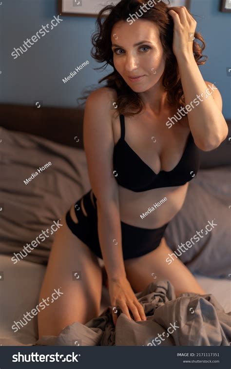 Beautiful Sexy Brunette Woman Black Lingerie Stock Photo Shutterstock