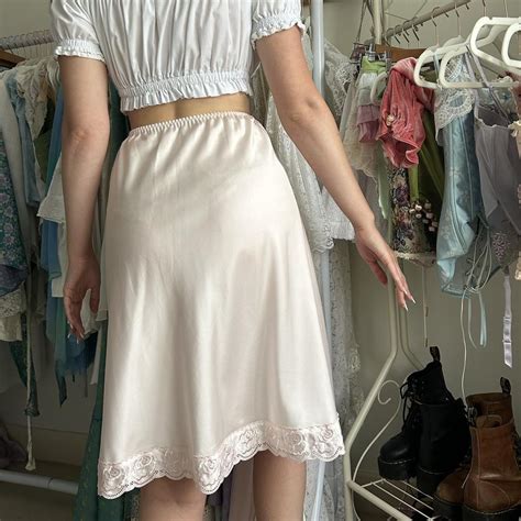 Vintage Lingerie Half Slip Skirt Shiny Silk Satin Depop