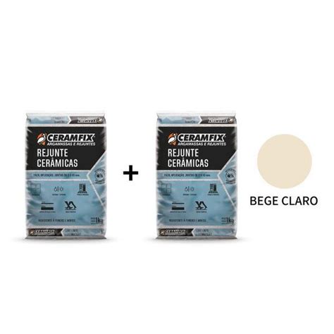 Kit 2 Sacos De Rejunte Cerâmica Ceramfix Bege Claro 1kg Black Friday