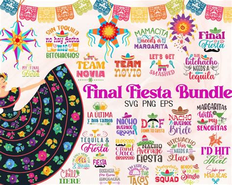 Mexican Bachelorette Party Svg Png Bundle Final Fiesta Etsy