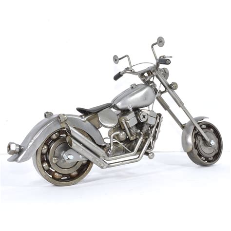 Harley Davidson Metal Motorcycle Sculpture Scrap Recycled Metal Sculpture