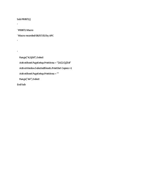 macro print
