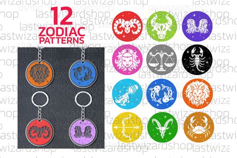 Star Zodiac Keychain Svg Zodiac Sign Graphic By Lastwizard Shop