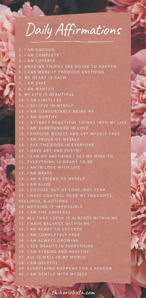 50 Daily Positive Affirmations List Artofit