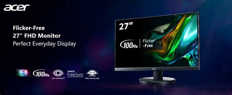 Amazon.com: Acer KB272 Hbi 27" Full HD (1920 x 1080) Zero-Frame Gaming ...