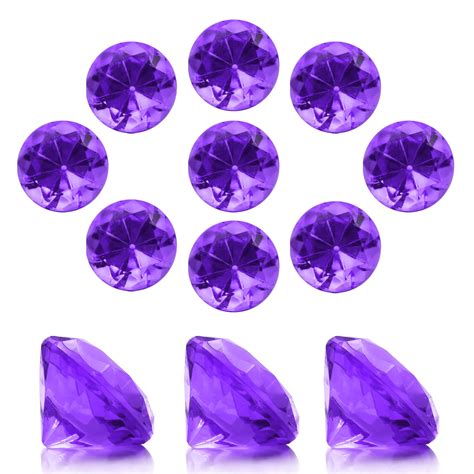 Amazon.com: 100 PCS Acrylic Diamond Gems, Purple Acrylic Diamonds 1