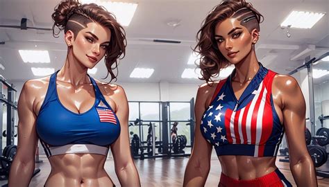 Gym Latina Pixie Cut AI Porn