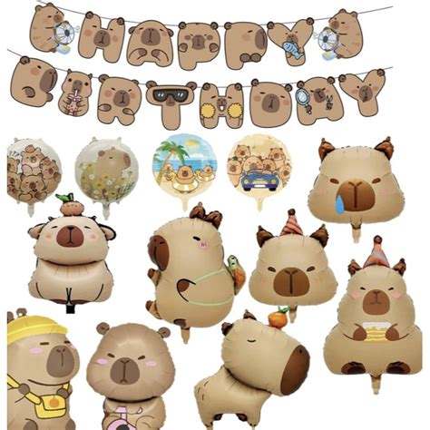 Bong Bóng CAPYBARA LABUBU Dây Chữ Happy Birthday Trang Trí Sinh Nhật Capybara Labubu hot trend