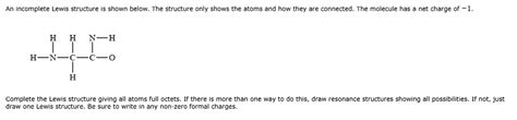 Solved An Incomplete Lewis Structure Is Shown Below The Structure