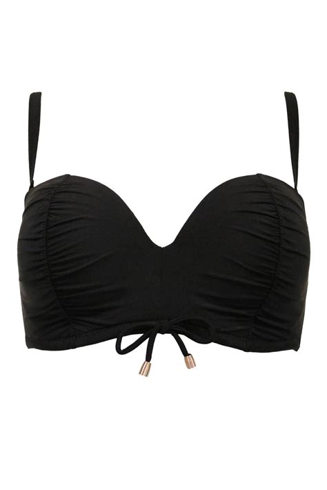 Santa Cruz Strapless Lightly Padded Underwired Bikini Top In Black