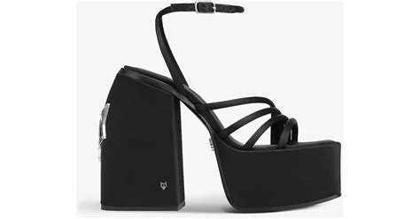 Naked Wolfe Jenny Strappy Satin Platform Sandals In Black Lyst