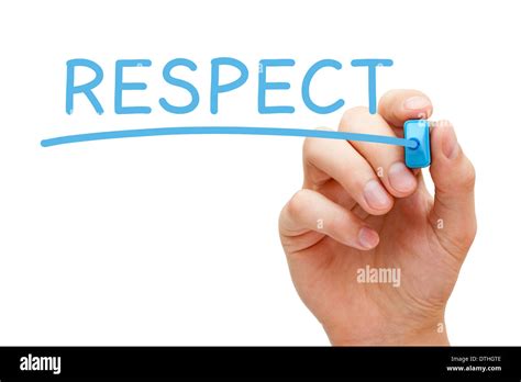 Hand Writing Respect With Blue Marker On Transparent Wipe Board Stock
