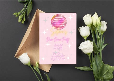 Disco Dance Party Invitation Disco Ball Digital Editable Invite Template Printable - Etsy