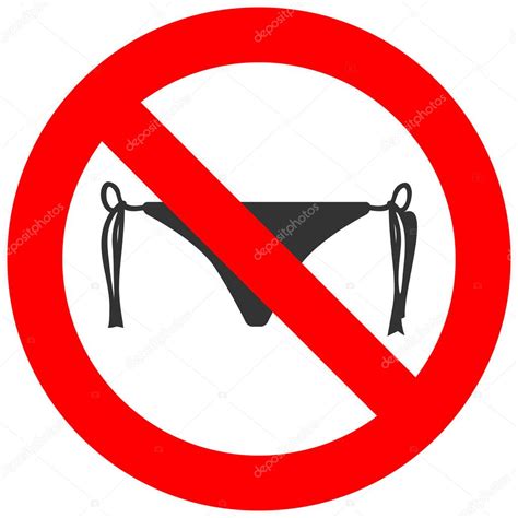 Signo prohibido con icono de bikini aislado sobre fondo blanco Bikini está prohibido la