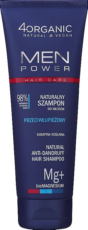 4organic Men Power Anti Dandruff Natural Shampoo Naturalny Szampon