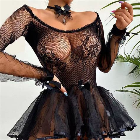 Passionlab Plus Size Sexy Uniform Mesh Lace Puffy Skirt Lingerie Pajama Women S Suit