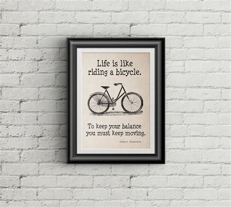 Life Is Like Riding A Bicycle Print Albert Einstein Quote