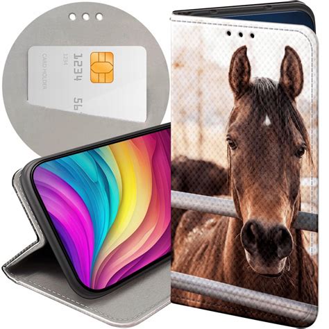 ETUI Z KLAPKĄ DO XIAOMI POCO F4 GT WZORY KONIE KUCE PEGAZY FUTERAŁ CASE ...