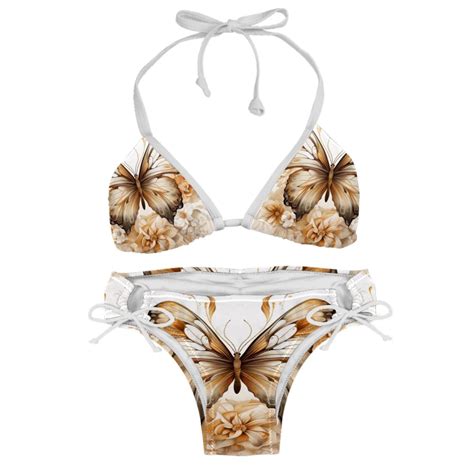 Butterfly Fission Diagram Swim Suit Women Bikini Set Detachable Sponge Adjustable Strap Two