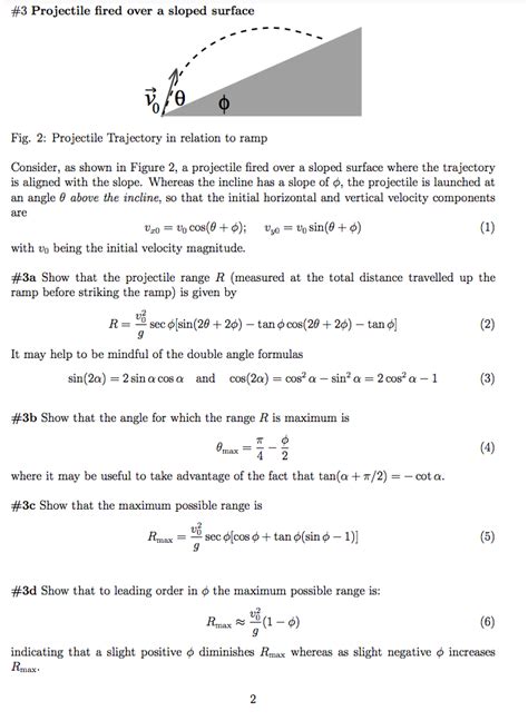 Solved Projectile fired over a sloped surface Consider, as | Chegg.com